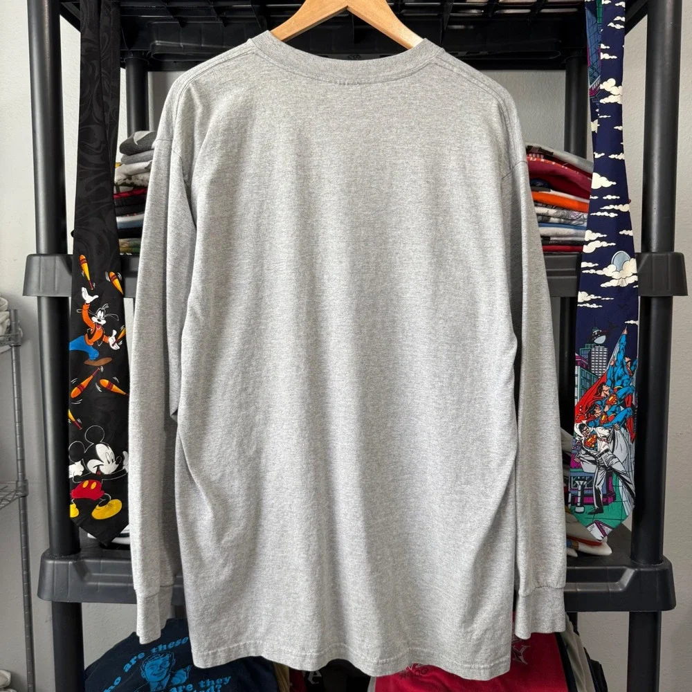 Vintage Gray Adidas Athletic Dept Graphic Long Sleeve Shirt XL